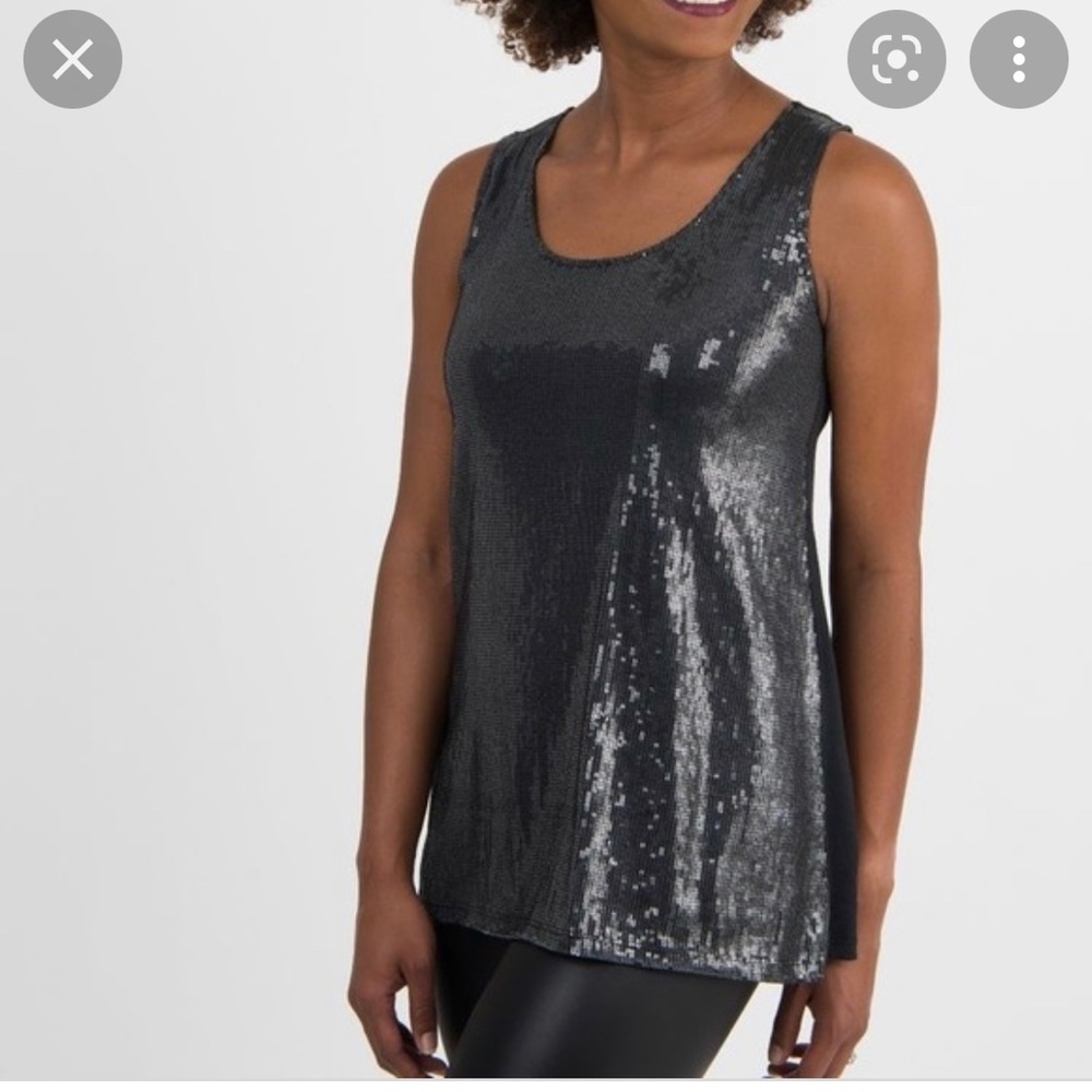 Agnes & Dora Essential Sequin Tank Black